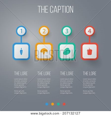 Icon Vegetables Set Of Sweet Pepper, Tuber, Broccoli And Other Vector Objects