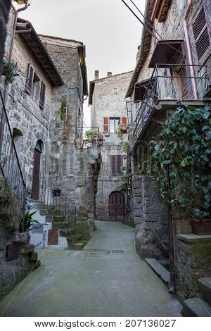 Bomarzo Lazio Italy 26 March 2017. Details of the entire country of Bomarzo from the alleys to the churches and the animals of the place