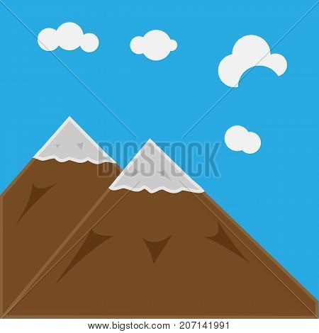 Mountains on a background blue cloudy sky. Vector illustration