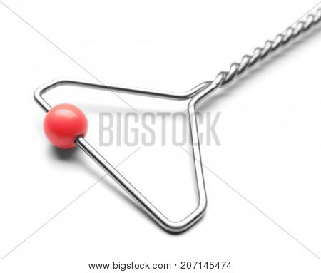 Instrument for speech therapist on white background