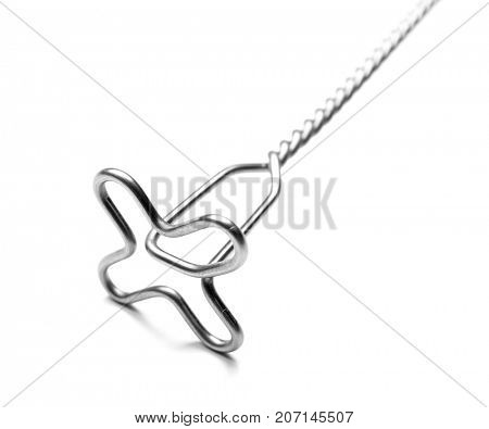 Instrument for speech therapist on white background