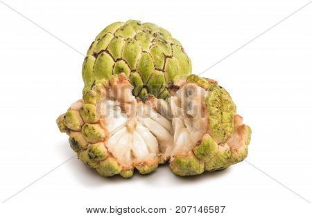 Sugar Apple (custard apple Annona) on white background