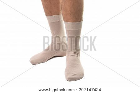 Beautiful men's socks on a white background