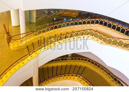 Sharm El Sheikh, Egypt - September 26, 2017: The lobbi at Monter Carlo Sharm Resort and SPA at Sharm El Sheikh, Egypt on September 26, 2017