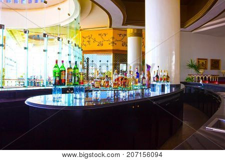 Sharm El Sheikh, Egypt - September 26, 2017: The lobbi at Monter Carlo Sharm Resort and SPA at Sharm El Sheikh, Egypt on September 26, 2017