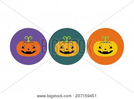 Halloween pumpkin icon or logo in modern line style. Vector illustration