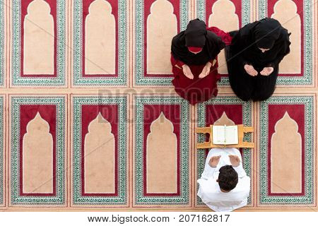 Muslim girl and the man marry by Muslim traditions.