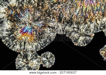 microscopic Loperamide crystals illuminated with polarized light