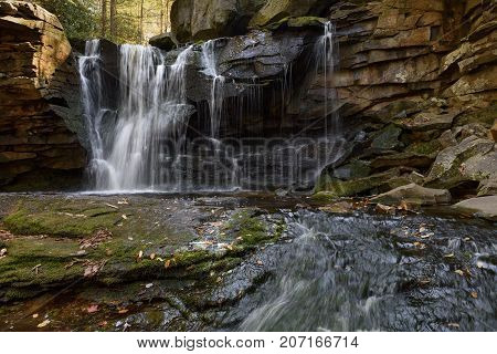 Mountain Waterfall in Autumn - West Virginia