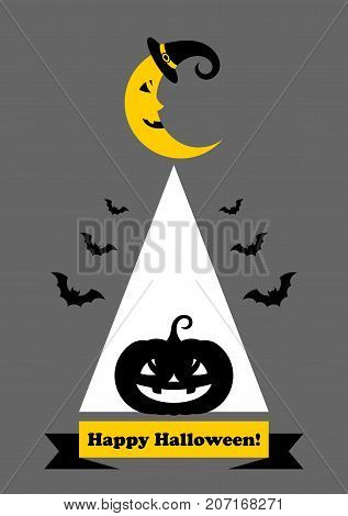 Illustration for Halloween. Pumpkin Halloween in modern line style. Vector