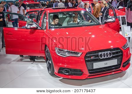 Frankfurt-September 20: Audi S6 at the Frankfurt International Motor Show on September 20 2017 in Frankfurt