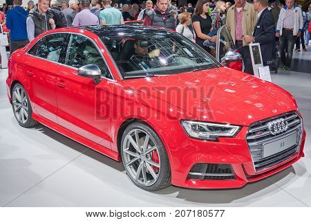 Frankfurt-September 20: Audi S3 at the Frankfurt International Motor Show on September 20 2017 in Frankfurt