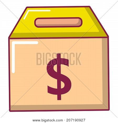 Box money icon. Cartoon illustration of box money vector icon for web