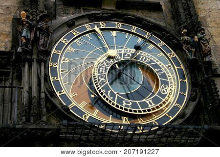Prague astronomical old clock Orloj, Czech Republic