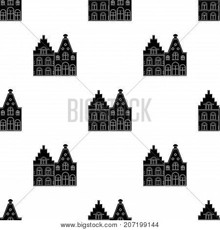 Housing in Belgium.The dark Belgian wolf. Belgium single icon in black style vector symbol stock web illustration.