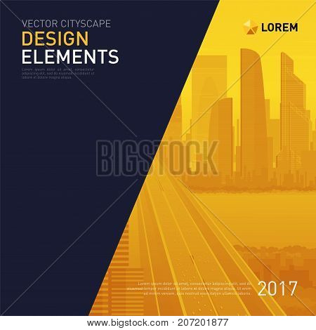 Design element for corporate graphic layout. Modern background template design for investment, business, real estate, construction.