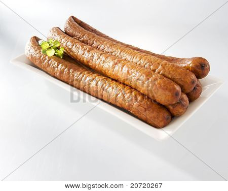 Crumbly sausage on a plate