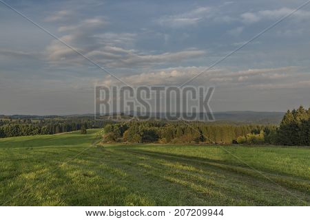 Color evening in Slavkovsky les national park in autumn time