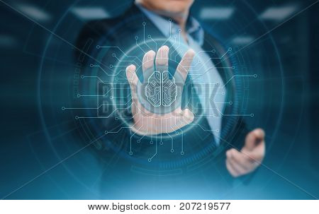 Digital Brain Artificial intelligence AI machine learning Business Technology Internet Network Concept.