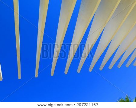 Promenade with a pergola at Muelle Uno in the port of Malaga Andalusia Spain