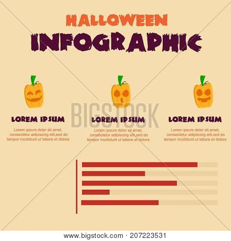 Halloween Infographic design collection stock vector illustration