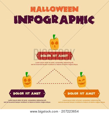 Halloween Infographic design collection stock vector illustration