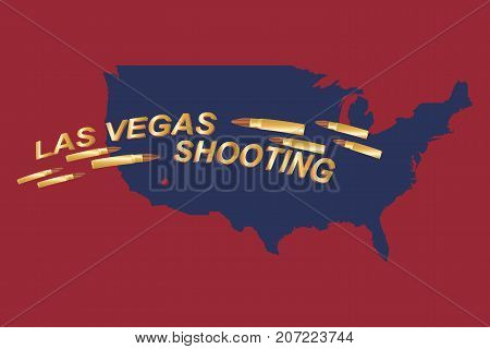 Las Vegas Shooting. Concept Of Terrorism And The Memory Of The Dead. Bullets In The Background Of Th