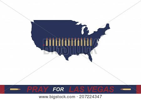 Las Vegas Shooting. Concept Of Terrorism And The Memory Of The Dead. Bullets In The Background Of Th