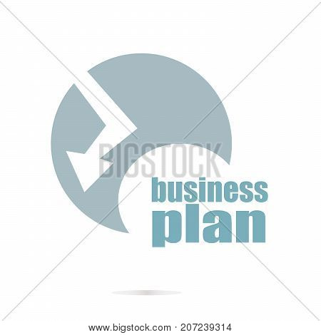Management Concept. Business Plan Words . Graphic Design For Your Design. Unusual Flat Logo