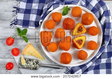 Italian Saffron Risotto Cone And Balls