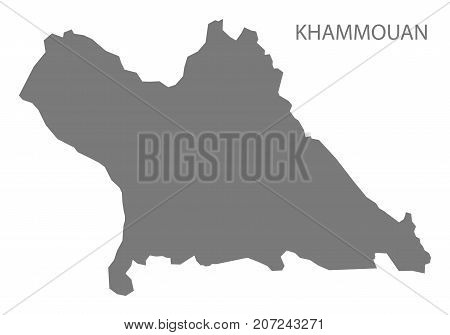Khammouan Province Map Of Laos Grey Illustration Silhouette Shape
