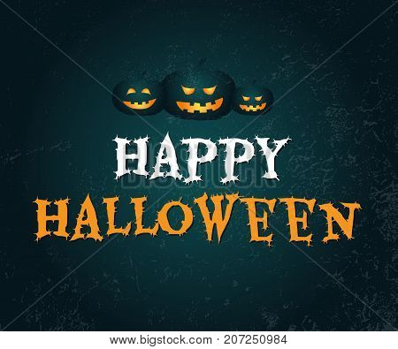 Happy Halloween vector typography. Holiday text with texture background for banner poster greeting card party invitation. Isolated illustration.