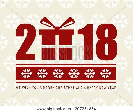 Happy New Year 2018 and Christmas, web banner. Vector illustration.