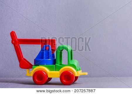 Toy truck. Toys for little children. digger.