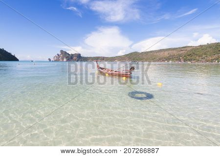 Texture clear water on tropical sea .