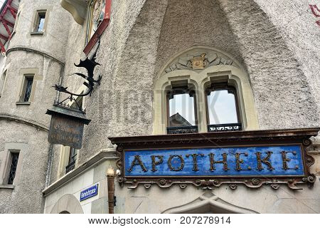 The Oldest Pharmacy In Lucerne, Switzerland