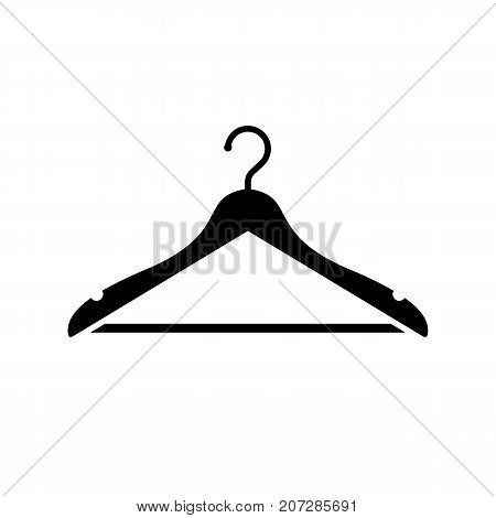 Hanger icon. Black minimalist icon isolated on white background. Hanger simple silhouette. Web site page and mobile app design vector element.