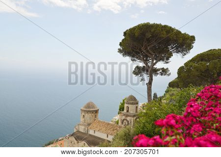 Ravelo resort city at Amalfi coast in Southern Italymountain resort city near sea