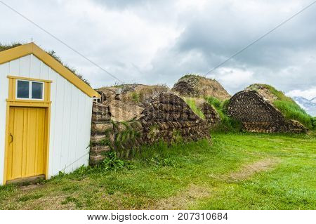 Traditional turf houses in Glaumbaer, Iceland