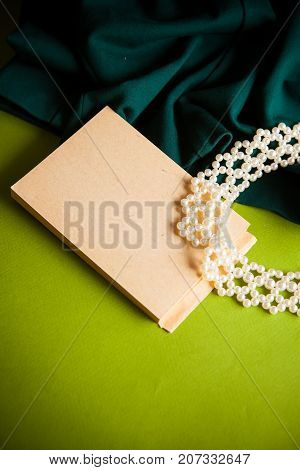rerto background with drapery and notebook with copy space