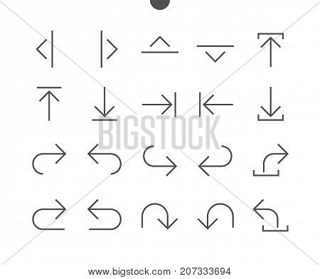 Arrows UI Pixel Perfect Well-crafted Vector Thin Line Icons 48x48 Ready for 24x24 Grid for Web Graphics and Apps with Editable Stroke. Simple Minimal Pictogram Part 4-5