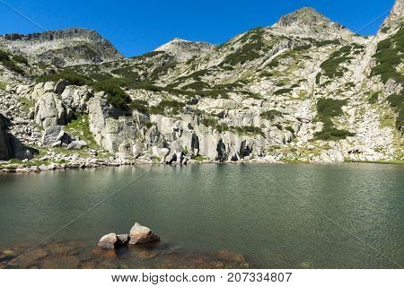 Landscape with Left Kralev Dvor pass and Samodivski lakes, Pirin Mountain, Bulgaria