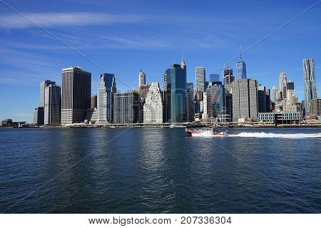 New York Manhatten Side with Hudson River .