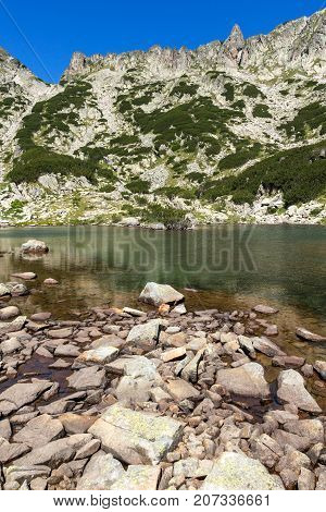 Landscape with Left Kralev Dvor pass and Samodivski lakes, Pirin Mountain, Bulgaria