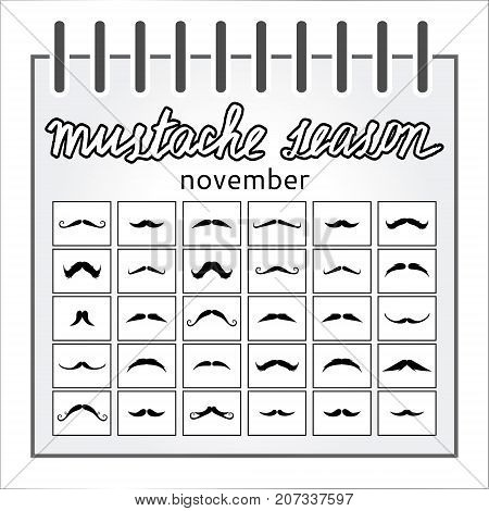 November mustache season calendar male grooming beard