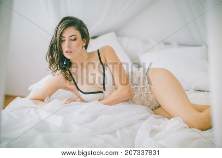 Sexy beautiful brunette girl in underclothes Sexy beautiful brunette girl in underclothes