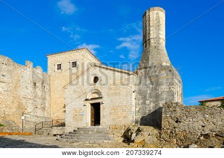 ULCINJ MONTENEGRO - SEPTEMBER 9. 2017: Archaeological Museum in Old Town Ulcinj Montenegro