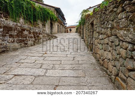 Street view of Allariz, a typical vintage village in Galicia