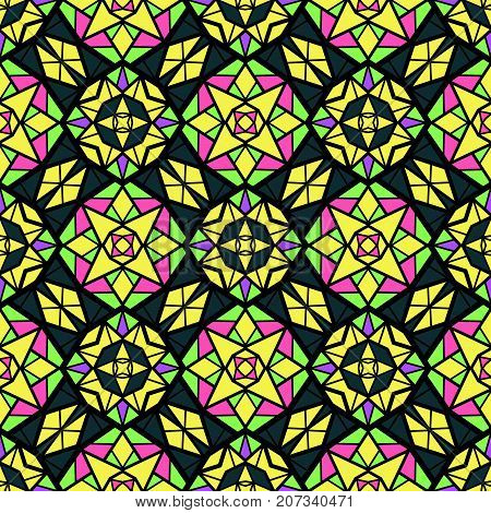 Abstract seamless pattern of facets or triangles. Broken lines and shapes. Crystalline form.