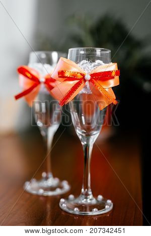 Wedding Glasses With A Bow